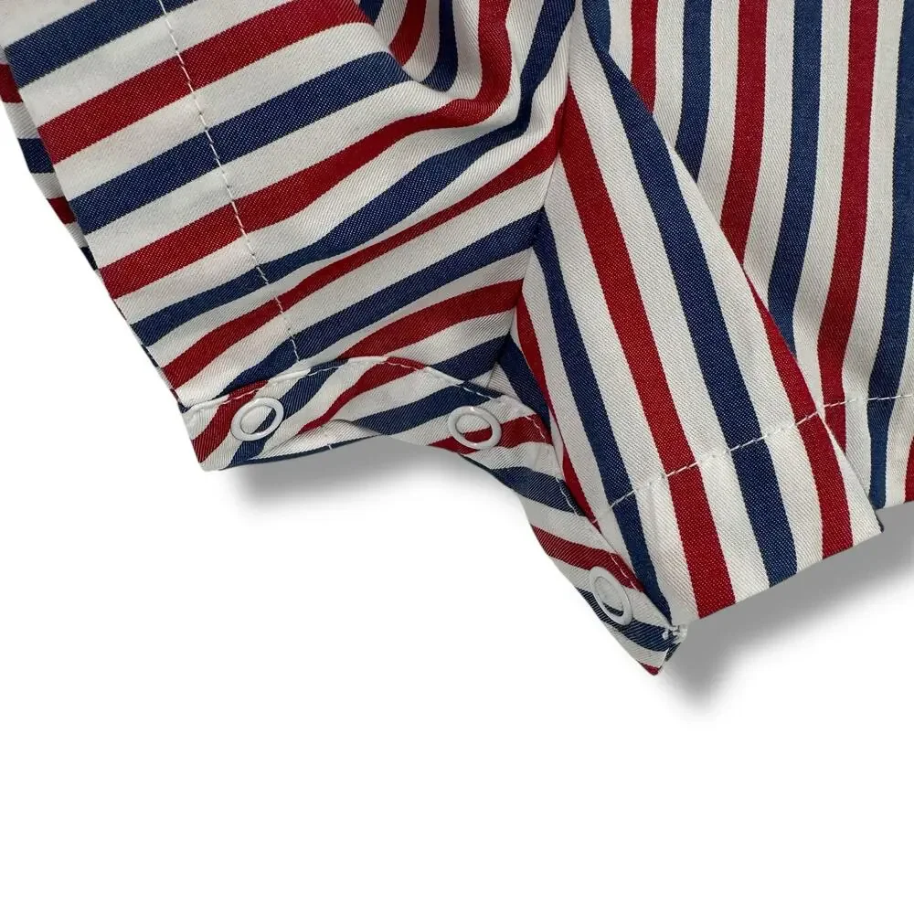 Edgehill Collection Patriotic USA Flag Embroidered Smocked Romper Boys Sz 3 Mos
